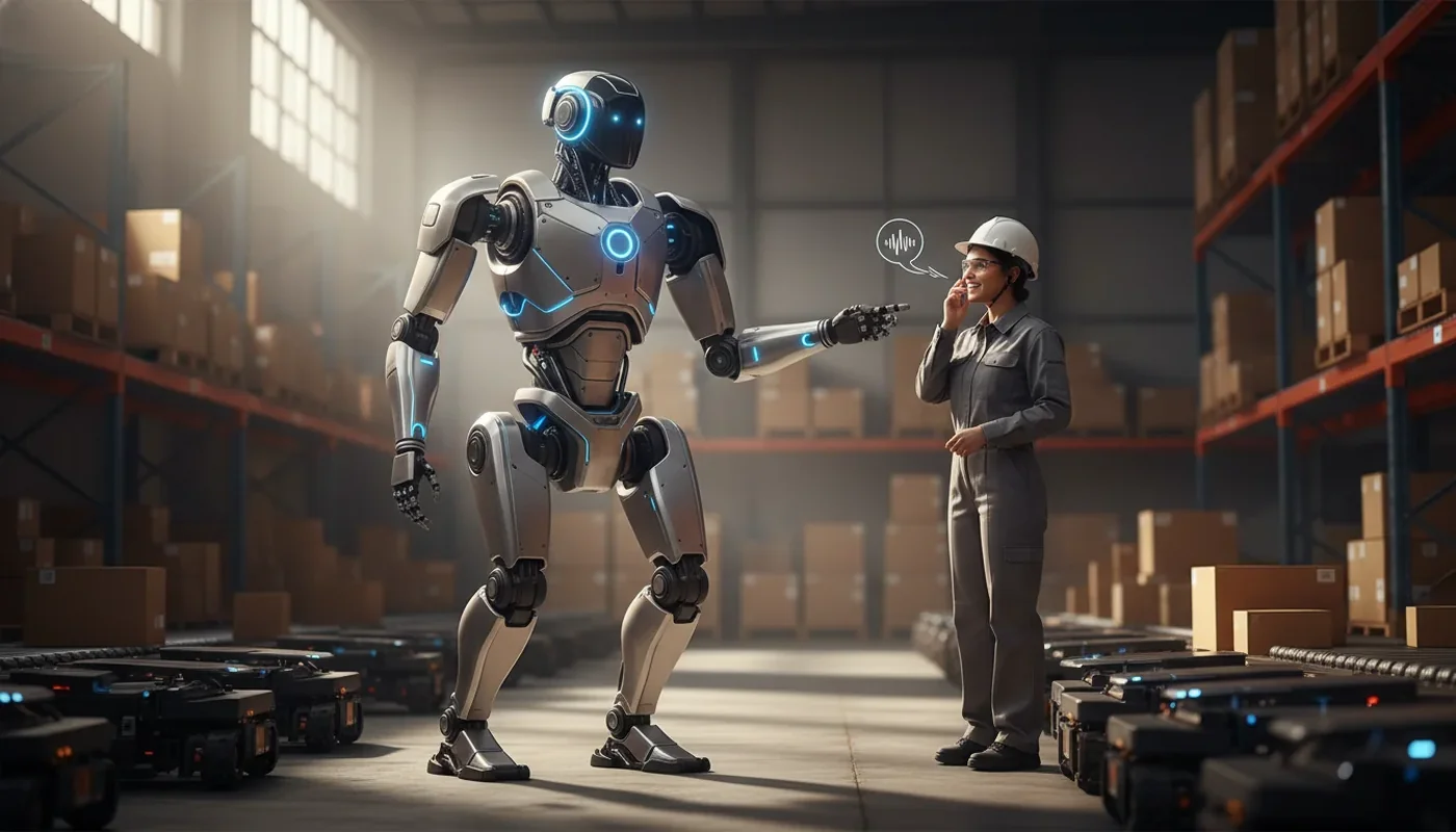 Amazon představil skladového robota Proteus, se kterým si lidé povídají