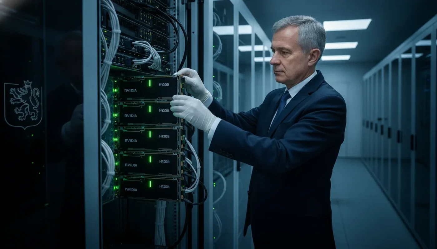 Guvernér Michl osobně instaloval nové čipy Nvidia do serveru ČNB